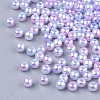 Rainbow ABS Plastic Imitation Pearl Beads OACR-Q174-10mm-01-2