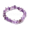 Chip Natural Amethyst Stretch Beaded Bracelets for Kids BJEW-JB06305-03-1