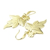 Rack Plating Brass Leaf  & Clover Dnagle Earrings KK-C029-13G-2