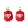 Brass Micro Pave Cubic Zirconia Charms KK-E068-VB442-2-2