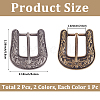 2Pcs 2 Colors Tibetan Style Alloy Center Bar Buckles FIND-CL0001-53-2