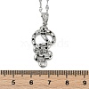 Brass Micro Pave Black Cubic Zirconia Snake Pendant Necklaces NJEW-K280-08P-3