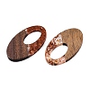 Transparent Resin and Walnut Wood Pendants RESI-T057-02C-3