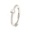 Clear Cubic Zirconia Initial Letter Adjustable Ring RJEW-C052-01P-I-1