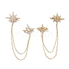 Star with Tassel Chain Brooch Pin JEWB-K006-12G-2