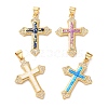 Brass Micro Pave Clear Cubic Zirconia Pendants KK-S048-06G-1