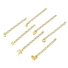 7Pcs 7 Styles 304 Stainless Steel Chain Extender STAS-FS0001-49G-2