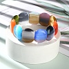 Cat Eye Beads Stretch Bracelets for Women Men BJEW-Q019-01A-4