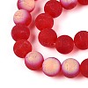 Frosted Transparent Glass Beads Strands GLAA-T032-T10mm-MBB09-3