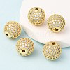 CZ Brass Micro Pave Cubic Zirconia Round Beads ZIRC-L017-05G-4
