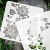 3Pcs 3 Styles PET Hollow Out Drawing Painting Stencils DIY-WH0394-0128-3
