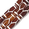 Rice Shape Tibetan Style dZi Beads Strands G-A269-A21-01-2