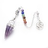 Chakra Jewelry Natural Amethyst Cone Dowsing Pendulums G-G771-E02-2