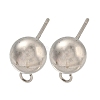 Non-Tarnish 304 Stainless Steel Stud Earring Findings STAS-O004-10F-P-1