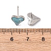 Brass Enamel Heart Stud Earrings EJEW-I322-08P-6