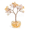 Natural Rose Quartz and Yellow Quartz Chips Tree of Life Decorations DJEW-B013-01H-1