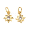 Brass Micro Pave Clear Cubic Zirconia Charms KK-F941-40D-G-1
