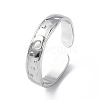 304 Stainless Steel Crescent Moon Open Cuff Ring for Women X-RJEW-C046-01P-1