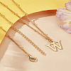 1Pc Brass Chain & 304 Stainless Steel Letter Pendant Necklaces NJEW-LP0001-35W-G-3