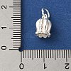 925 Sterling Silver Tulip Flower Charms with Jump Rings FIND-U013-08S-02-3