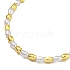 Rack Plating Brass & ABS Plastic Pearl Beads Rice Beaded Necklaces for Women NJEW-C059-18G-2