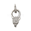 Brass Micro Pave Clear Cubic Zirconia Lobster Claw Clasps KK-A230-11P-1