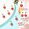 6Pcs 2 Colors Cherry Brass Enamel Pendants KK-CJ0003-18-3