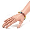 Colorful Evil Eye Lampwork Beaded Stretch Bracelet with Crystal Rhinestone for Women BJEW-JB07872-01-3