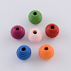 Dyed Natural Wood Beehive Beads WOOD-R249-055-1