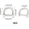2Pcs 304 Stainless Steel D-Ring Anchor Shackle Clasps STAS-CA0001-56A-2