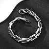 304 Stainless Steel Rectangle Link Chain Bracelets for Women Men BJEW-F488-30P-02-1