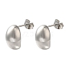 304 Stainless Steel Oval Stud Earrings for Wome EJEW-S237-02-1