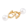 Rack Plating Brass Clear Cubic Zirconia ABS Pearl Earrings EJEW-S219-15G-05-2