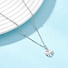 Clover Brass Pendant 304 Stainless Steel Cable Chain Necklaces for Women NJEW-JN05601-02-1