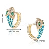 Cubic Zirconia Snake Hoop Earrings with Enamel EJEW-SZ0001-87A-7