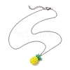 Pineapple Woven Glass Seed Beads Pendant Necklaces NJEW-JN05032-4