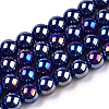 Electroplate Opaque Glass Beads Strands LS-GLAA-T032-P8mm-AB03-1