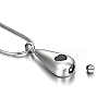 Stainless Steel Black Enamel Teardrop with Heart Urn Ashes Pendant Necklace for Women PW-WG81DB5-01-2