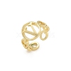 Brass Open Cuff Rings for Women RJEW-K289-01G-V-4