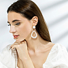 ANATTASOUL 4 Pairs 4 Style Alloy Hollow Teardrop Dangle Stud Earrings for Women EJEW-AN0004-34-4