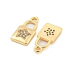 Brass Micro Pave Clear Cubic Zirconia Pendants KK-G492-03A-G-2