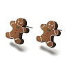 Christmas Printed Wood Stud Earrings for Women EJEW-U025-01F-2