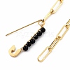 Natural Dyed & Heated Black Agate Pendant Necklaces NJEW-JN03013-01-3