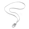 304 Stainless Steel Oval Pig Nose Pendant Necklaces for Women NJEW-U016-05P-1