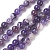 Natural Chevron Amethyst Beads Strands G-I222-6mm-01-1