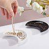 Ceramic Whiteware Moon Ring Holder DJEW-WH0011-34-3