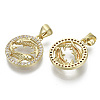 Brass Micro Pave Cubic Zirconia Pendants ZIRC-S061-199E-G-NF-2