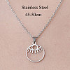 Non-Tarnish 201 Stainless Steel Hollow Eye Pendant Necklace NJEW-OY001-43-3