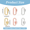 Unicraftale 6Pcs 3 Colors Brass Screw Carabiner Lock Charms KK-UN0002-05-3