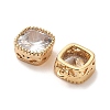 Brass Micro Pave Clear Cubic Zirconia Charms KK-B110-01G-05-2